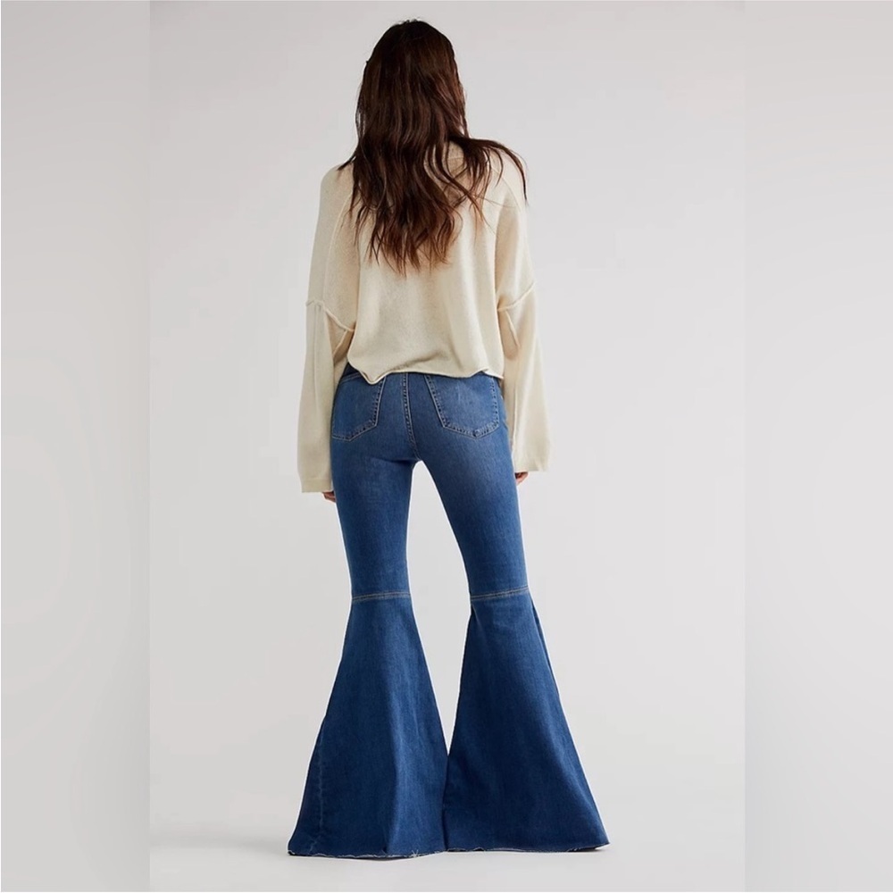 We The Free People Womens Jeans Just Float On Flare Denim High Rise Stretch - Picture 3 of 11